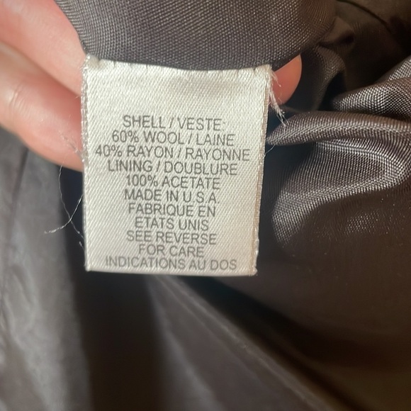 Talbots Plaid Button Up Wool Blazer Black/Grey size 10 - Picture 5 of 9